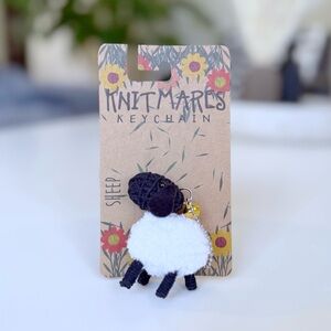 Siam Mandalay White Sheep Knitmares Keychain Handmade in Thailand